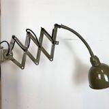 Green Industrial Military Gooseneck Scissor Wall Lamp from Elektroinstala,