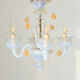 Vintage opalescent Murano chandelier – Italy, 1970s