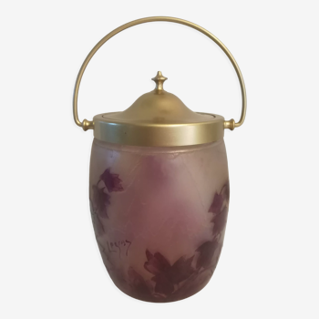 Legras biscuit bucket in glass paste Ruby series