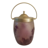 Legras biscuit bucket in glass paste Ruby series