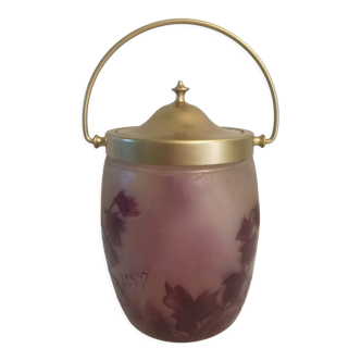 Legras biscuit bucket in glass paste Ruby series