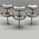 6 vintage stainless steel ice cream cups, stainless steel dessert cups