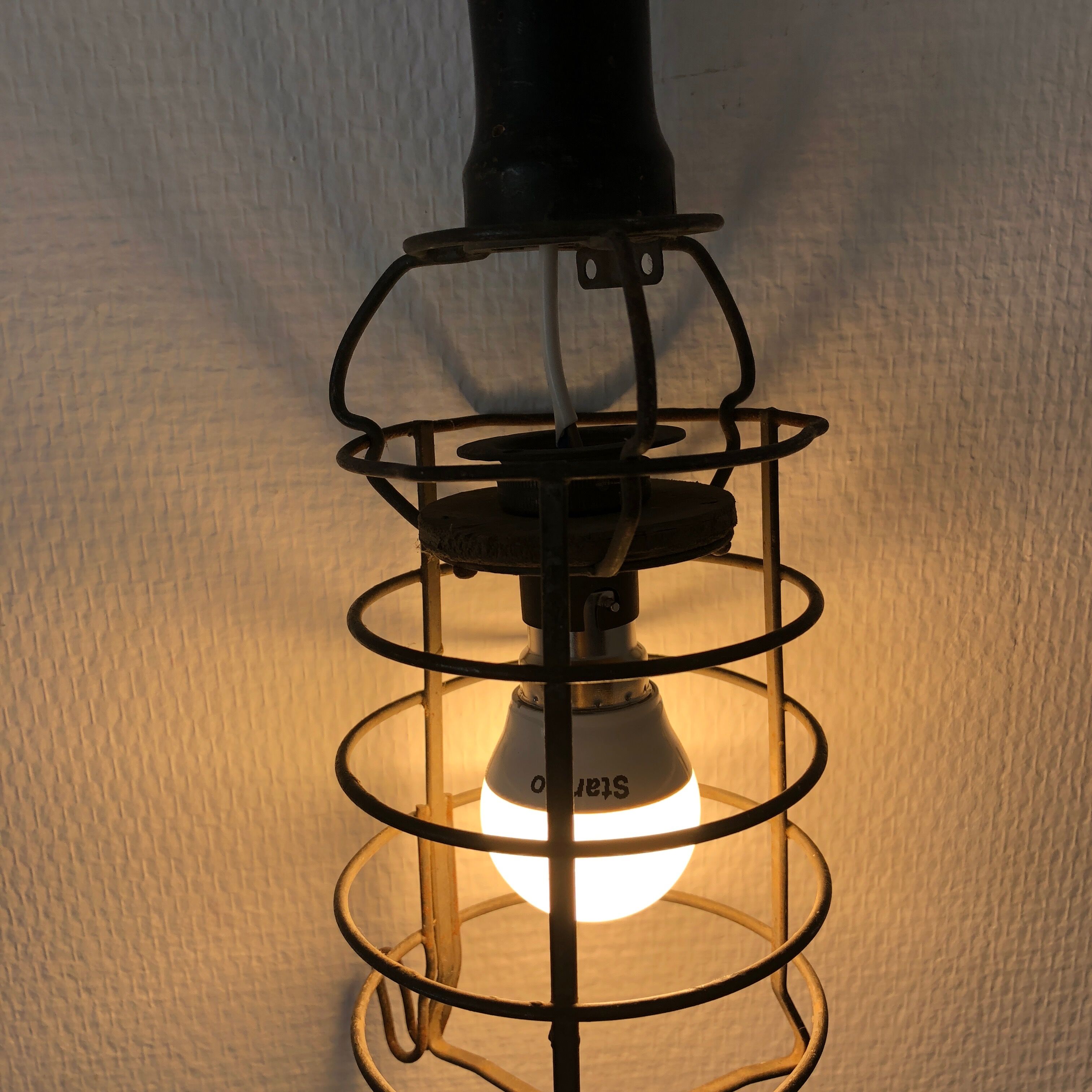 Wooden garage lamp from the 50s