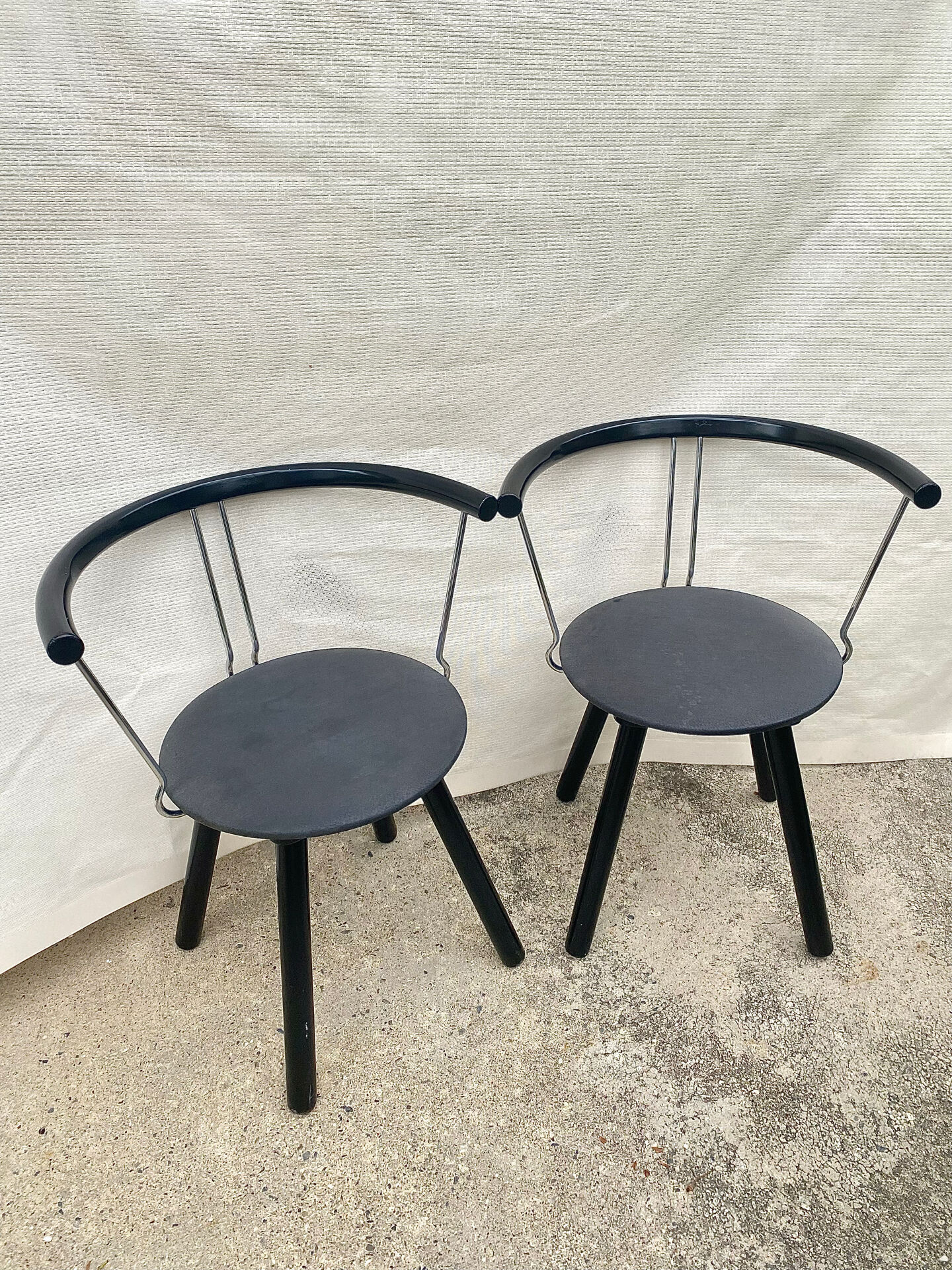 Techna armchairs – asahi kogyo, italian manufacture, 1990s