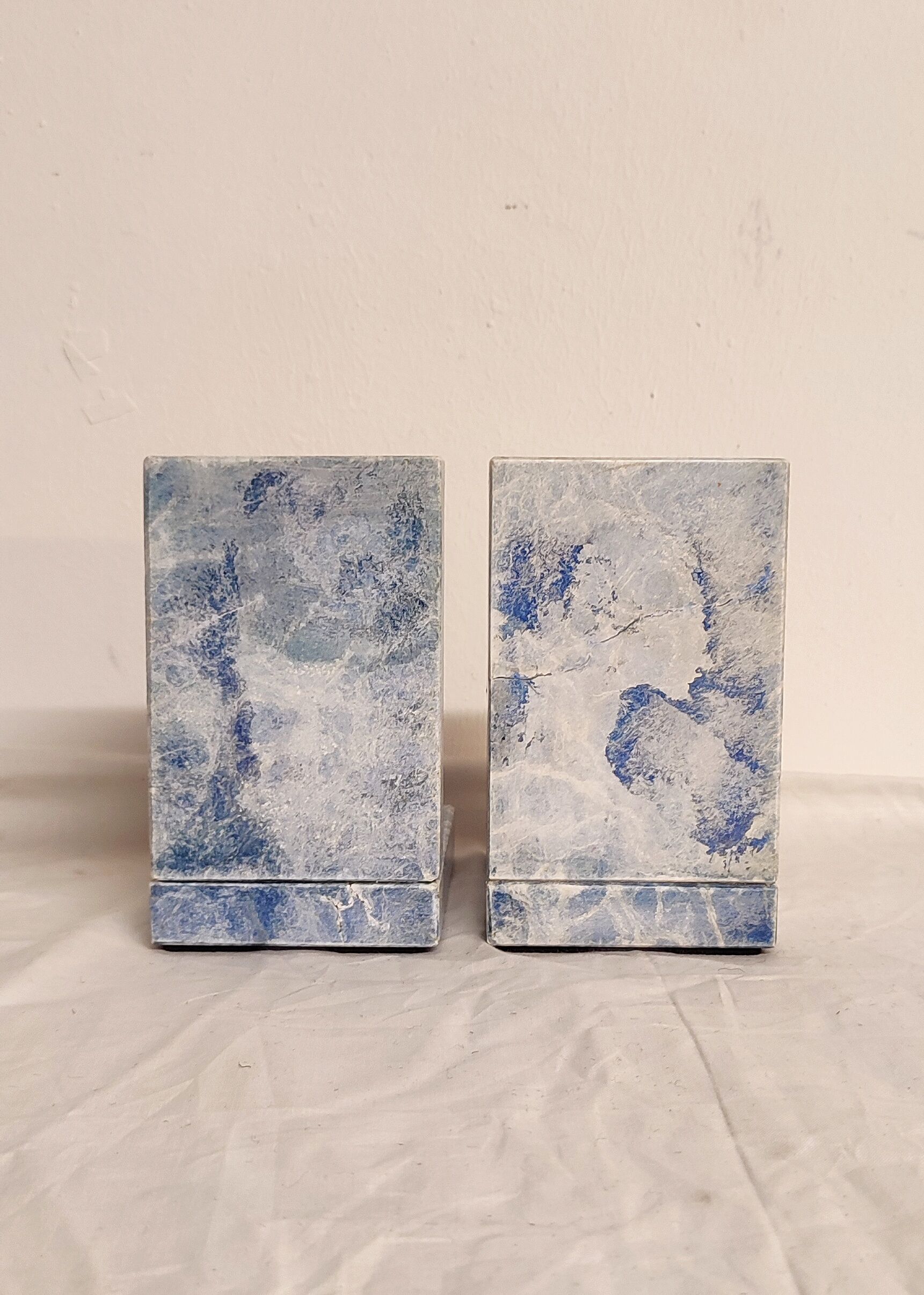 Blue marble bookend. Spain, 1970s.