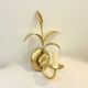Gold leaf metal flower wall sconce, 1970s-1980s, Hollywood Regency Masca