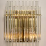 Pairs of wonderful wall lights with crystal rods, Italy, 1970s.