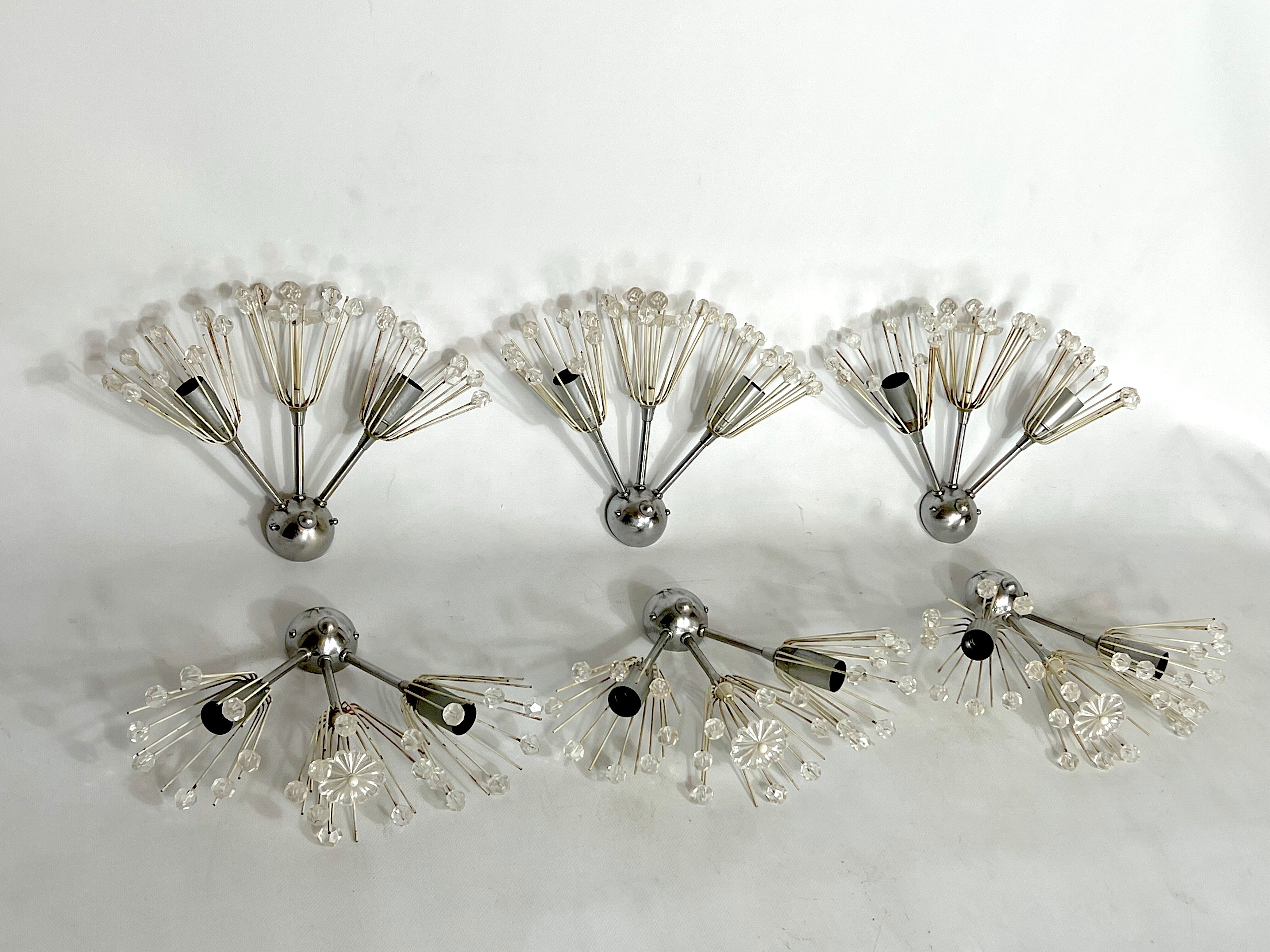 Ensemble de six appliques Emil Stejnar des années 60