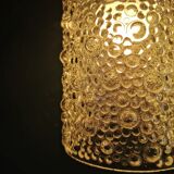 Vintage 60s brass pendant lamp with transparent glass bubbles