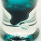Grand vase sur pied en verre sarcelle.
