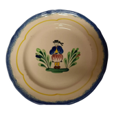 5 assiettes Faïence de Pornic Bretagne Décor femme et homme bretons