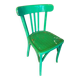 Chaise Bistrot Ancienne Style BAUMANN Bois Tourné Vert Vintage