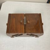 Antique wooden sewing box