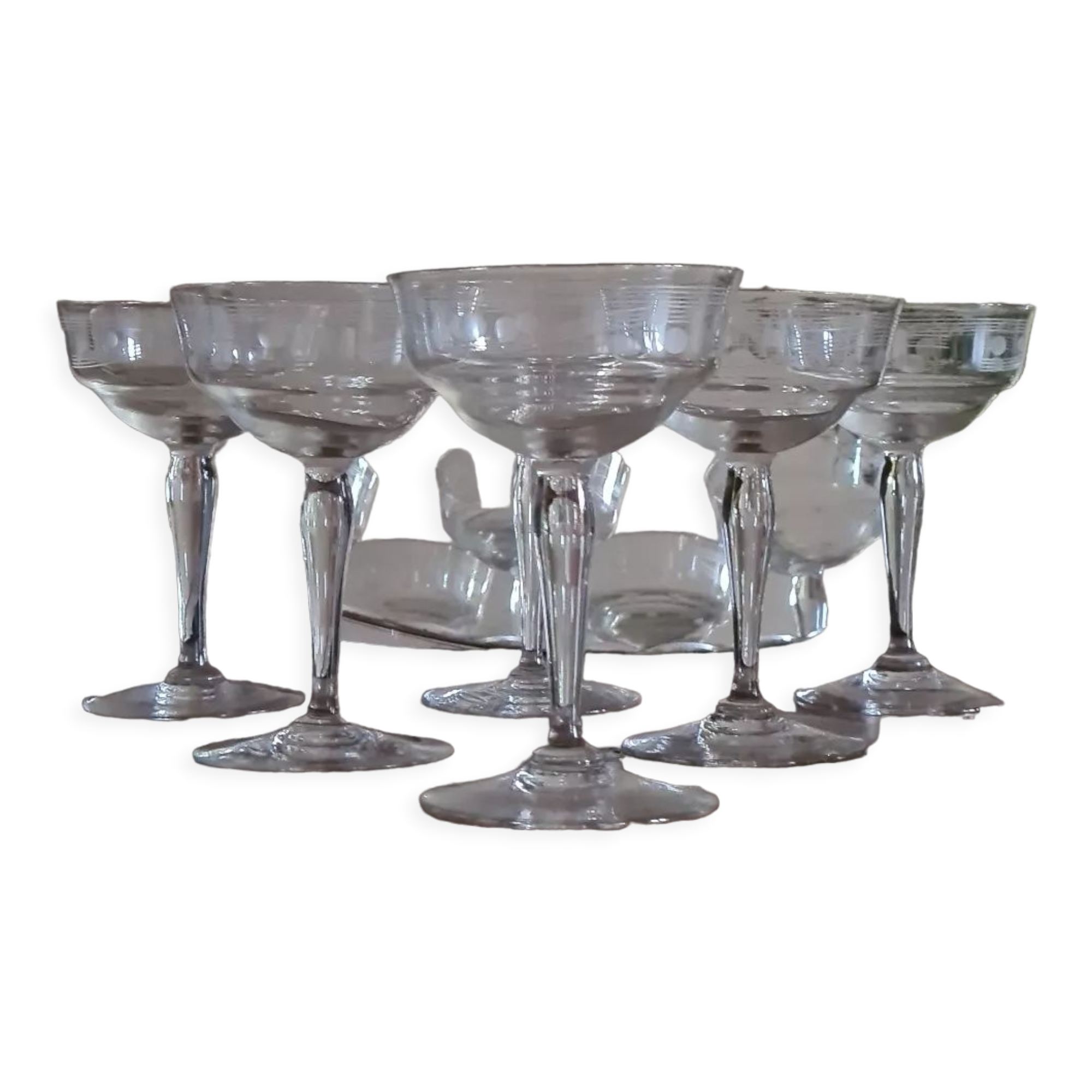Crystal champagne glasses 30s
