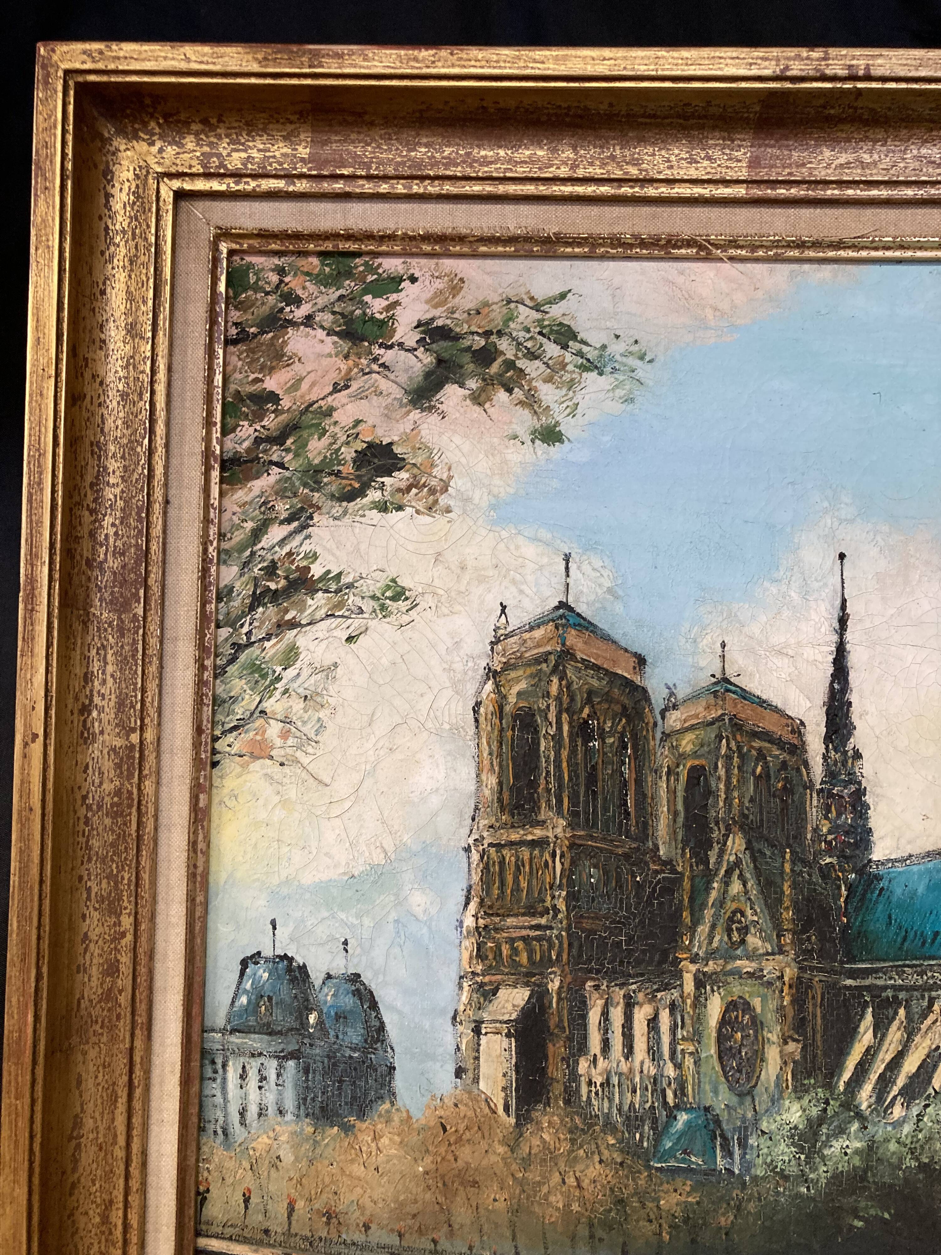 French School, 20th century, Notre-Dame-de-Paris, oil on canvas