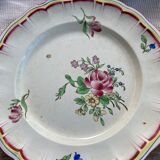 Lot of 6 flat plates Lunéville flower decoration