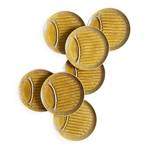 Lot de 7 assiettes à - asperges