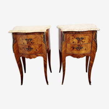 Two rosewood bedside tables