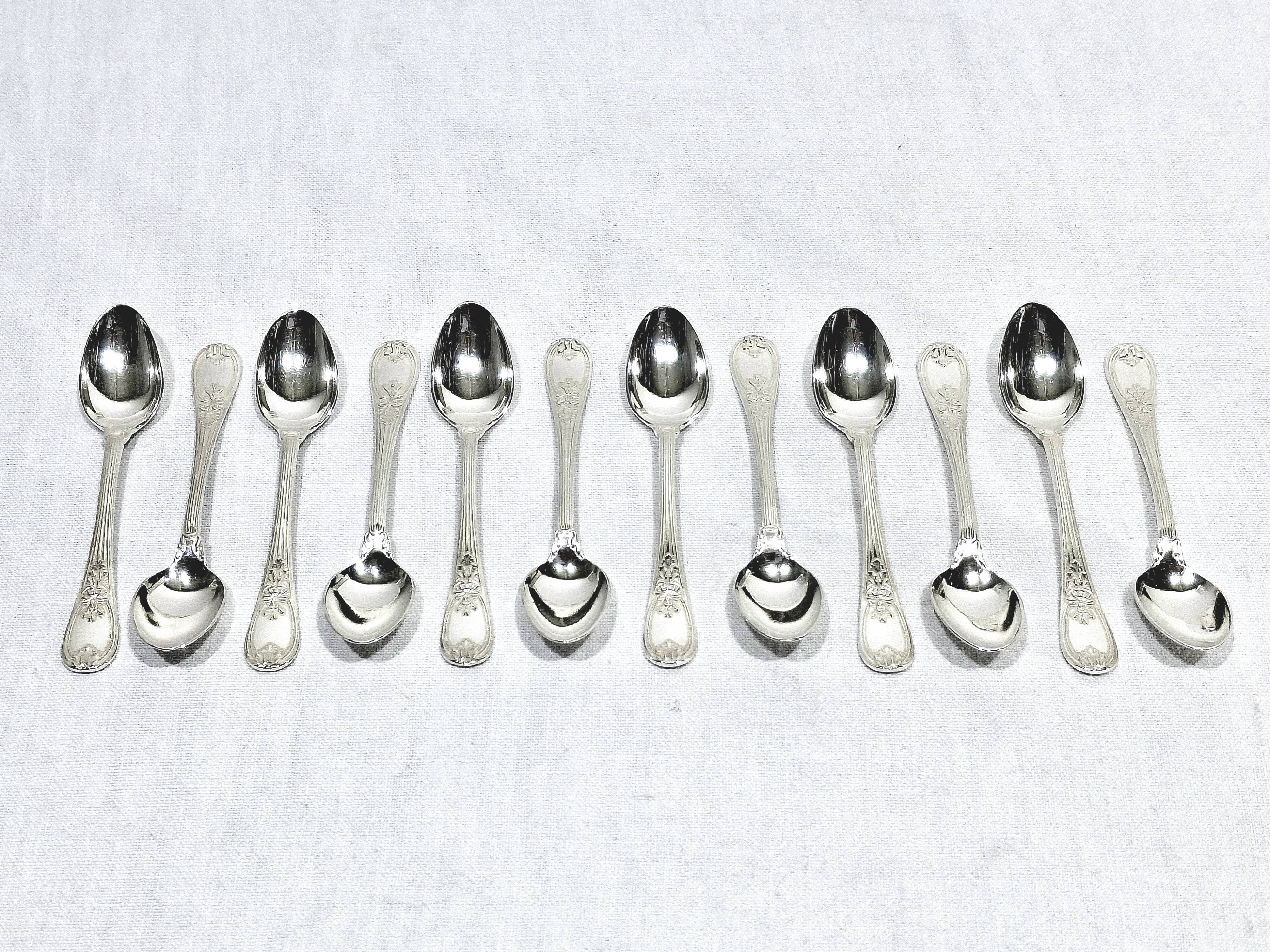 Christofle Cutlery Set - Trianon Model - 155 Pieces, Silver-Plated Metal