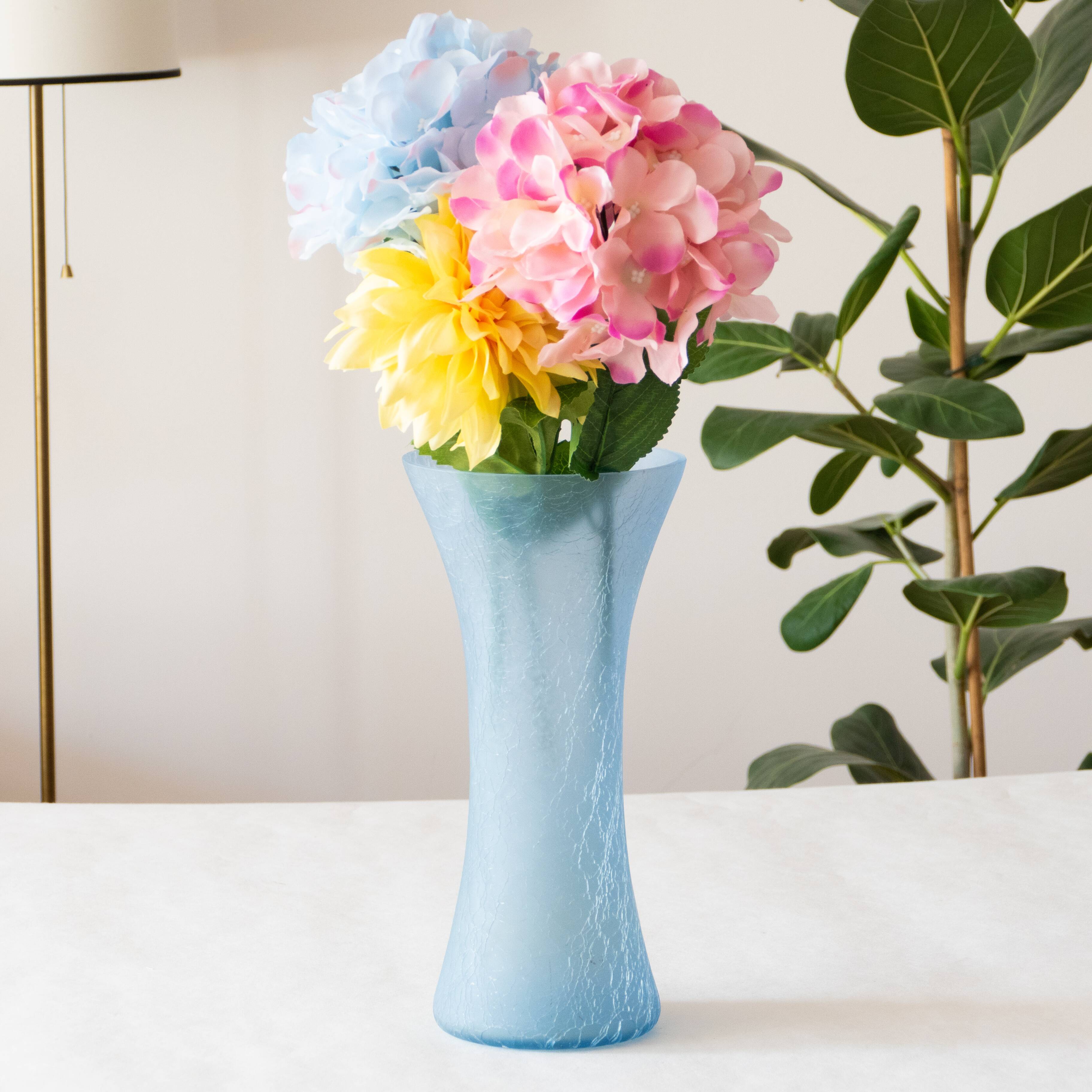 Vase vintage en verre craquelé
