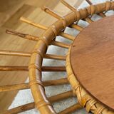 1960s rattan sun mirror.