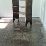 Antique Art Deco free standing wooden shelf