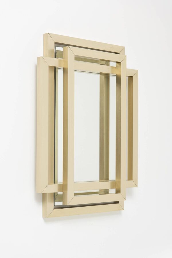 Miroir sculptural en laiton - Philippe Jean