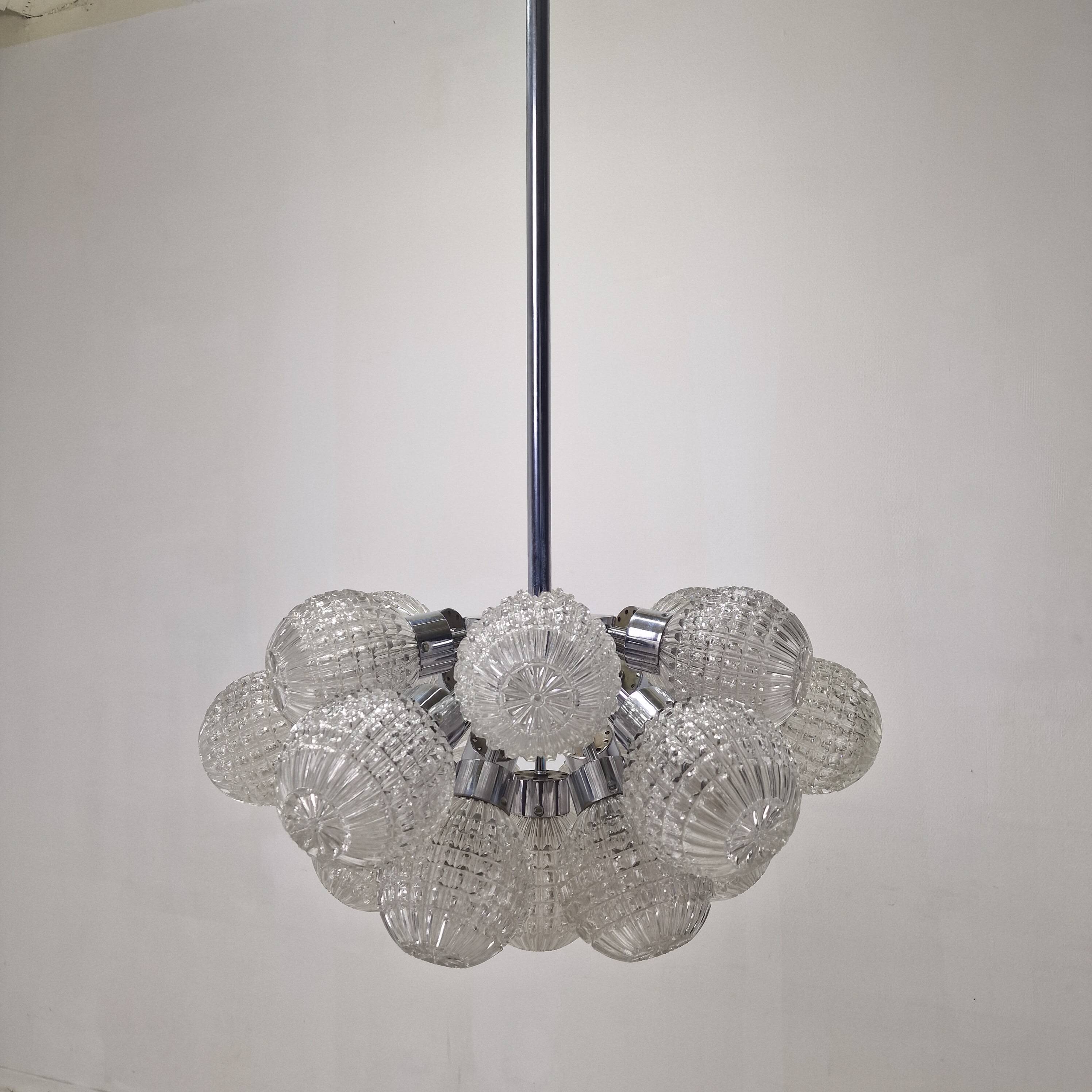 Large Glass Globe Chandelier by Richard Essig, Germany, 1960s