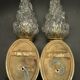 Pair of torch wall lights with hands - gilded bronze and black patina
