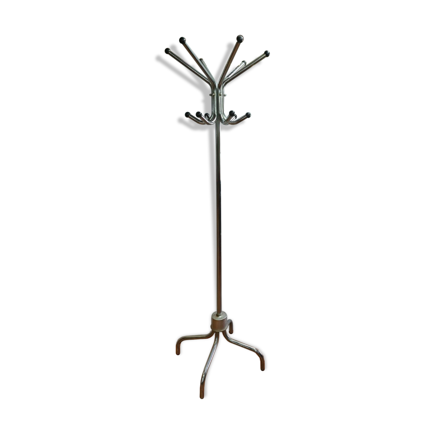 vintage parrot coat rack in chrome iron