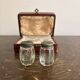 Vintage Salt and Pepper Set, Salt Shaker, Pepper Shaker, Art Deco Case and Bottle