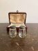 Vintage Salt and Pepper Set, Salt Shaker, Pepper Shaker, Art Deco Case and Bottle