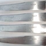 12 Christofle table knives Louis XVI bow ribbon Silver metal punch balance steel blade