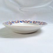 Oval dish Moulin des Loups Canada blue and orange Art Deco/Art Nouveau