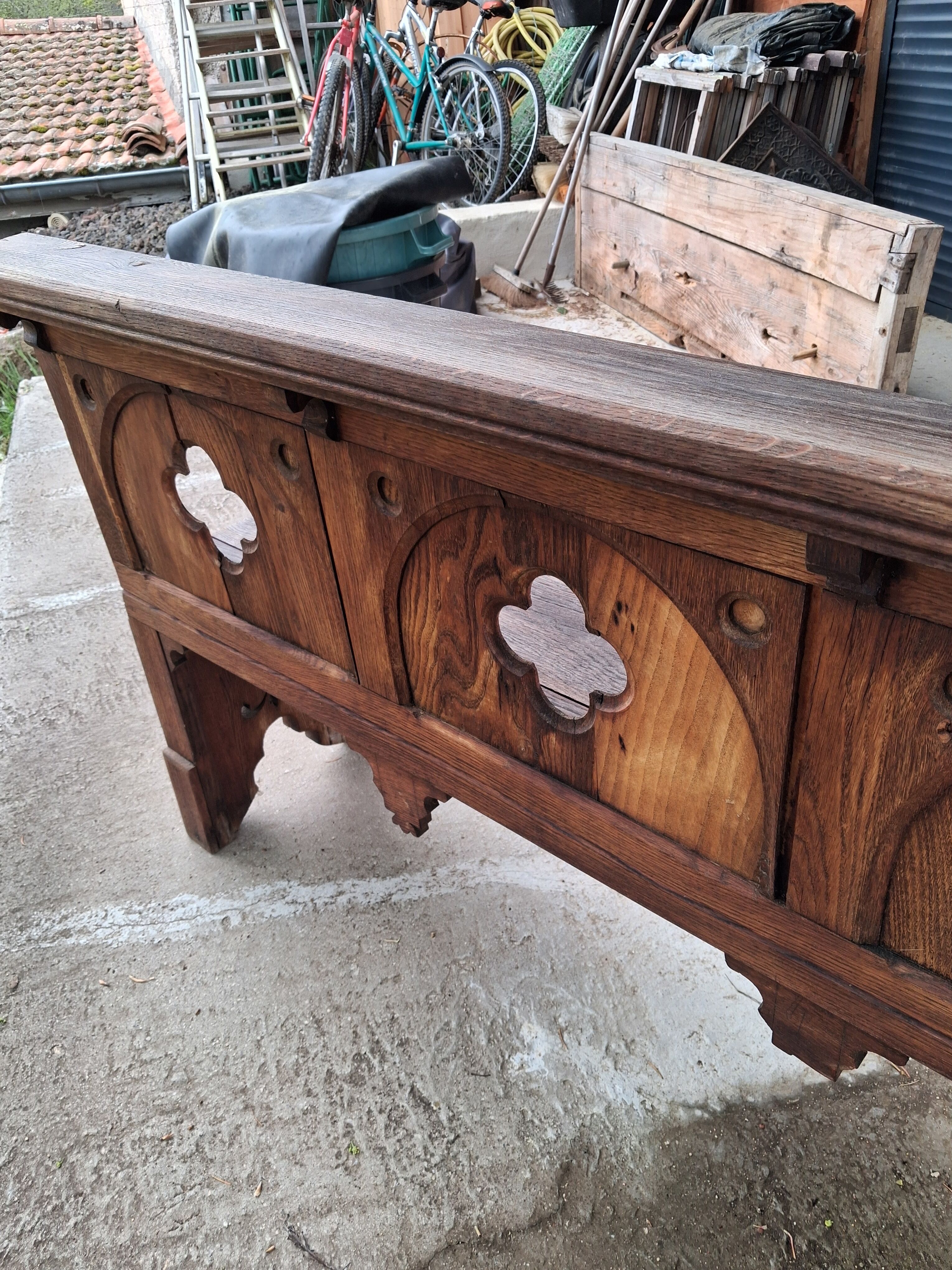 Oak garden bench