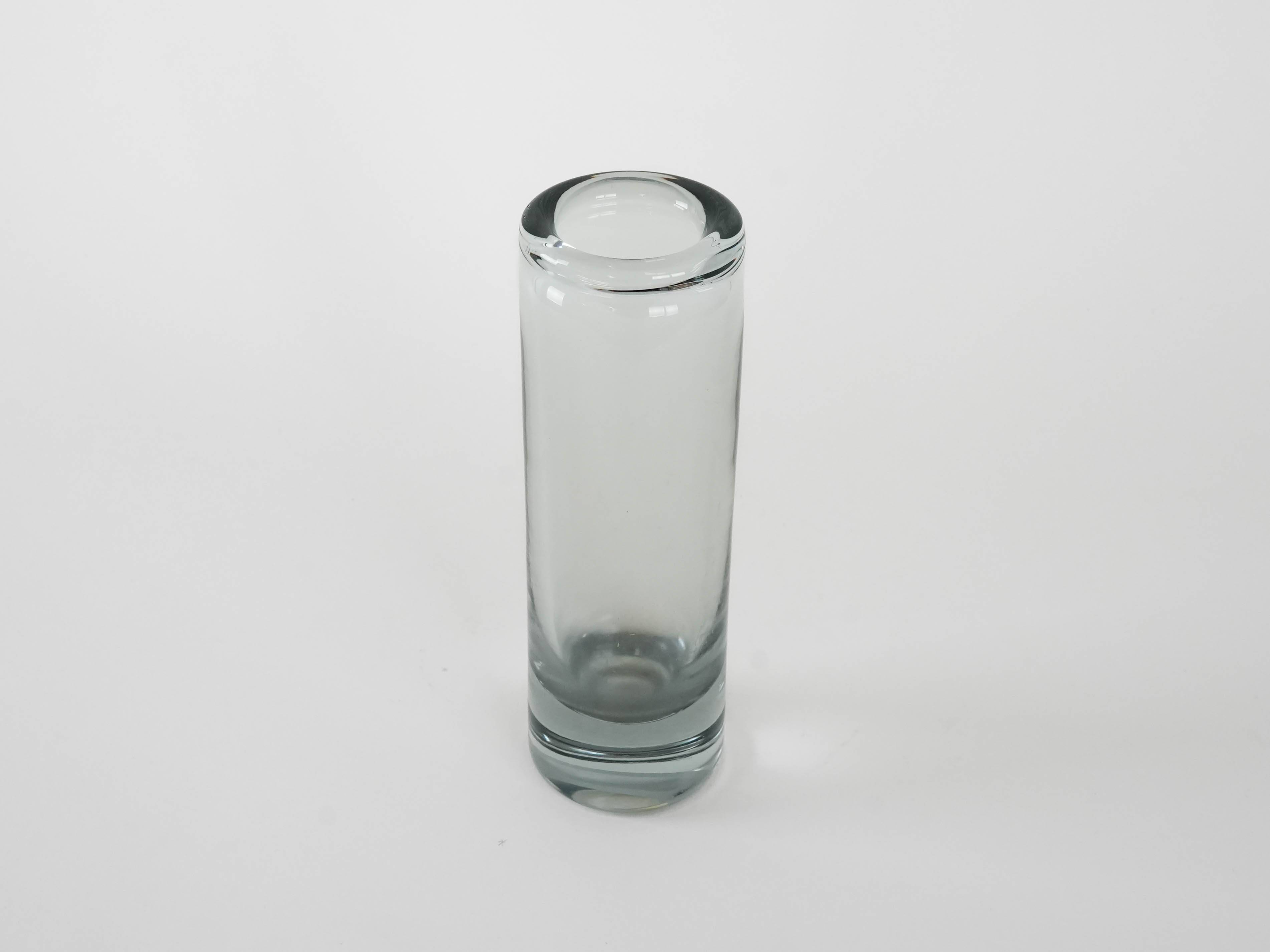 Glass vase, Danish design, 1970s, manufactured by Holmegaard