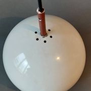 Raak pendant lamp 1960/70 in white and red metal.