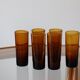 6 vintage amber shot glasses