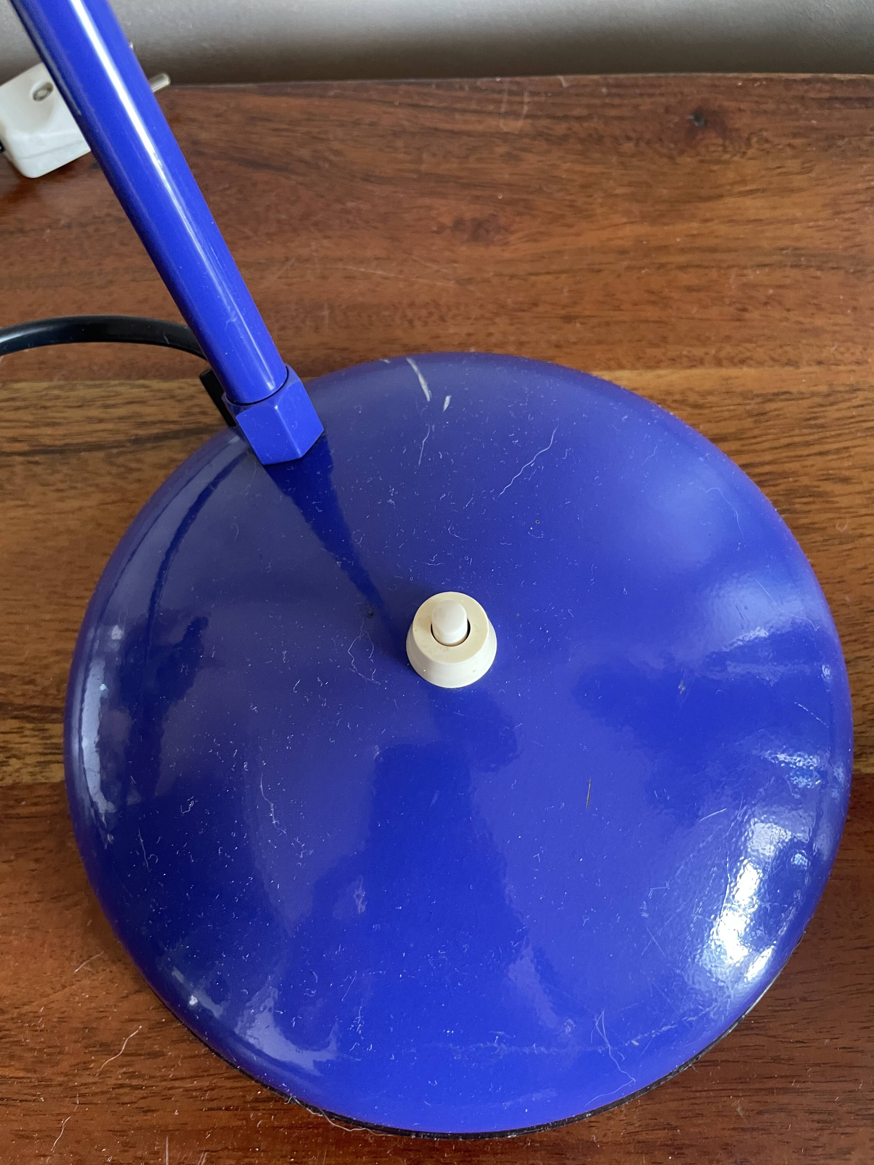 Vintage blue iron lamp