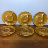 6 artichoke plates in Gien earthenware