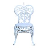 Peacock heart chair, white rattan, 1970s