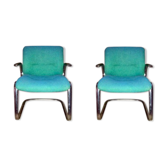Strafor steelcase armchairs pair