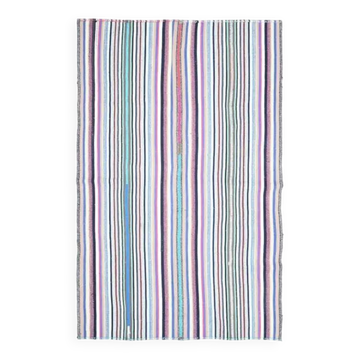 Tapis vintage turc Oushak fait main en laine et coton, années 1970