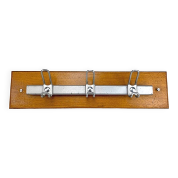 Porte-manteaux industriel vintage bois et métal
