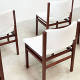 Set of six boucle dining chairs