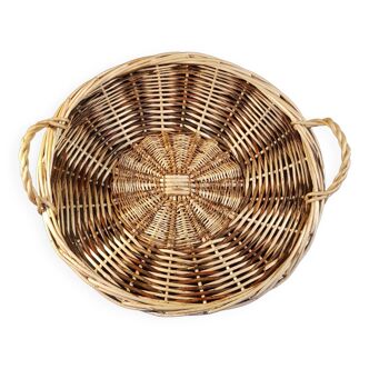 Large asymmetrical wicker basket