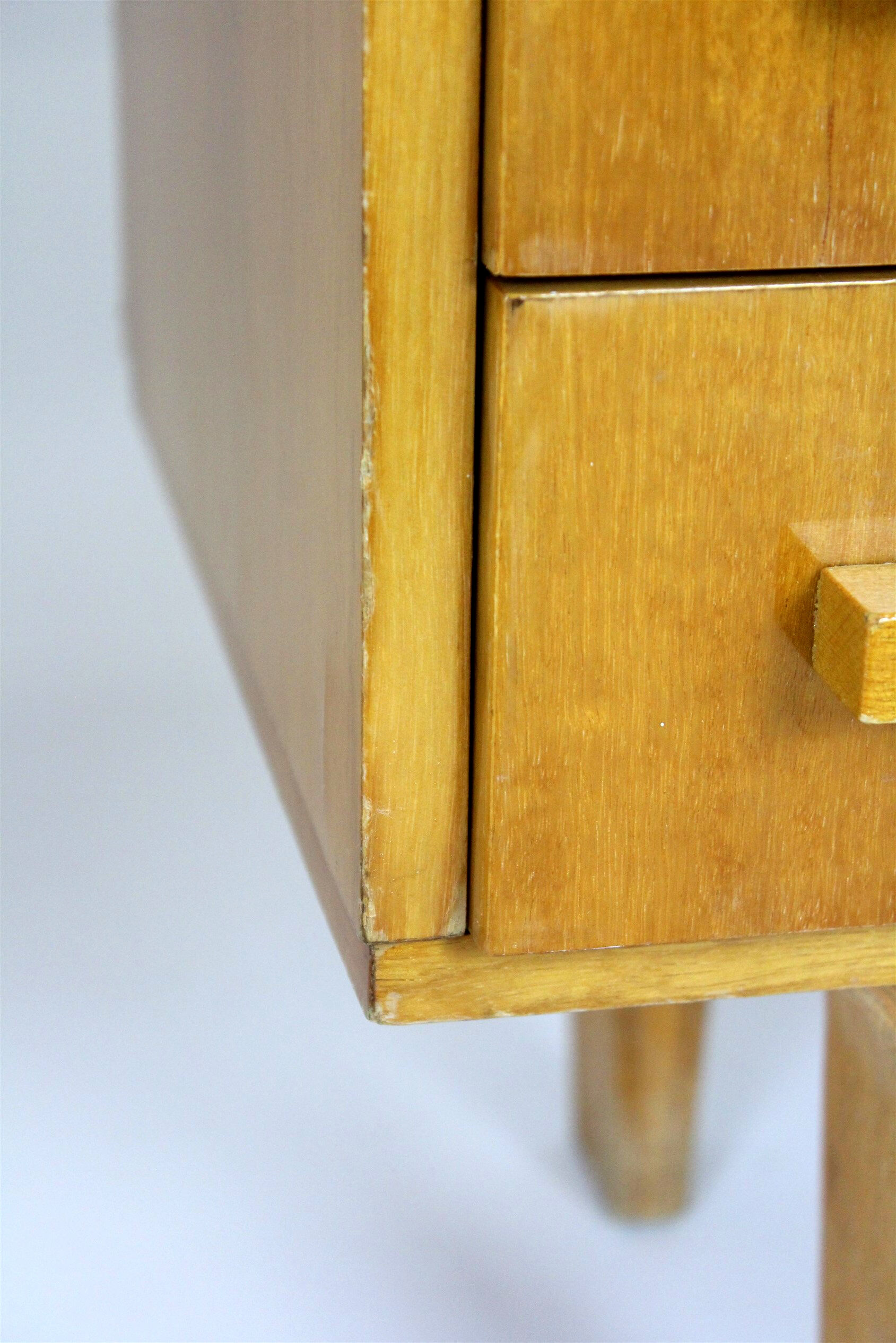 Vintage Nightstands with White Glass Tops, 1970s, Set of 2