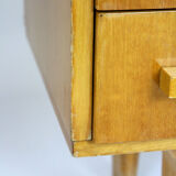 Vintage Nightstands with White Glass Tops, 1970s, Set of 2