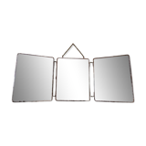 Antique triptych barber mirror
