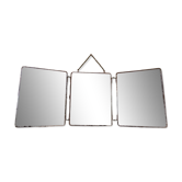 Antique triptych barber mirror